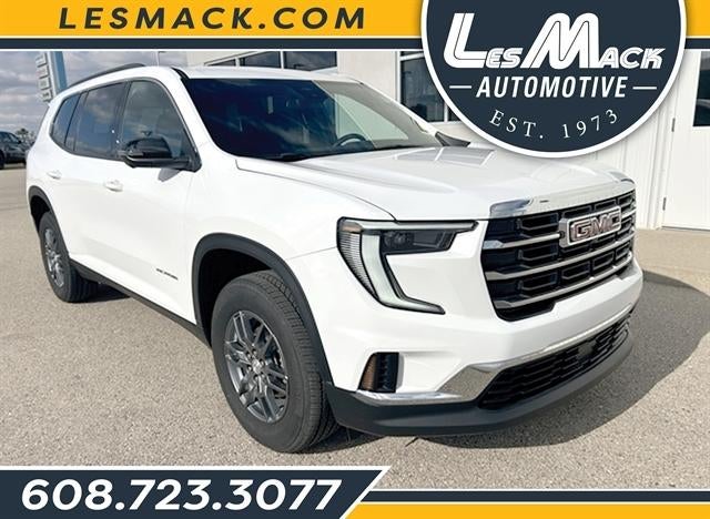 2025 GMC Acadia Elevation in Summit White — front three-quarter view