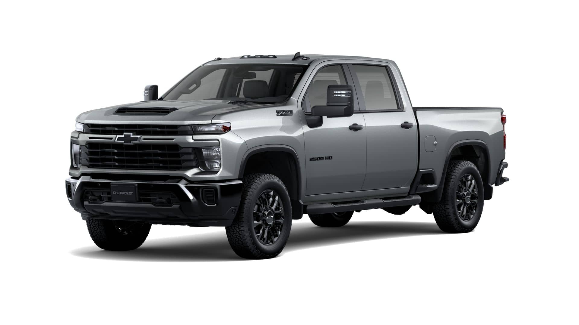2026 Chevrolet Silverado 2500 HD Custom in Sterling Gray Metallic — front three-quarter view