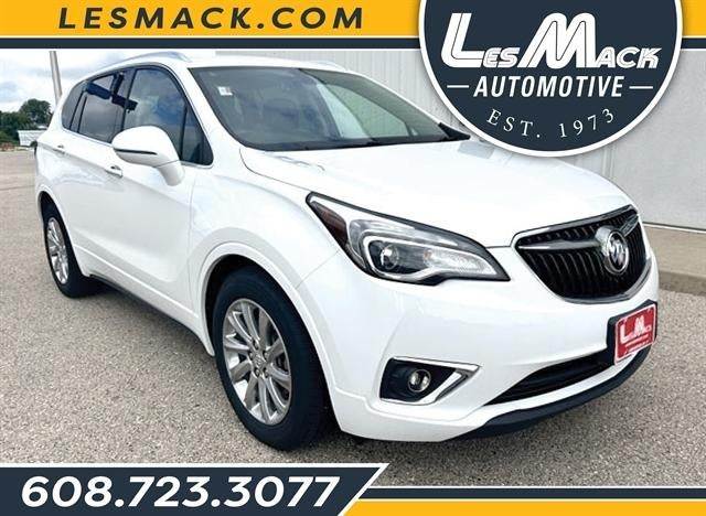 2019 Buick Envision Essence in Summit White — front three-quarter view